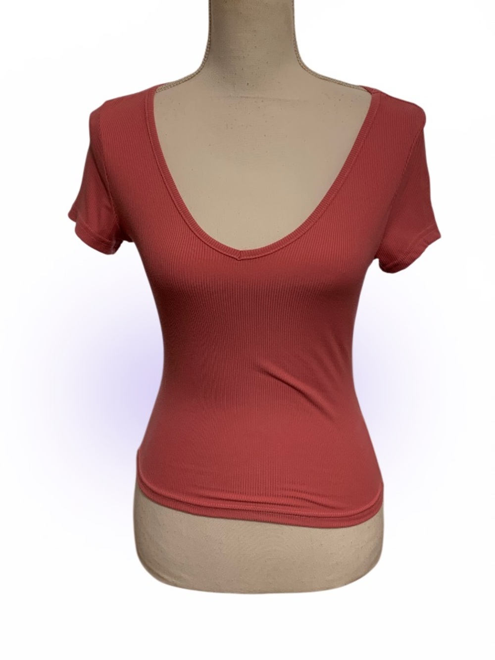 SHEIN Ribbed Short Sleeve Tee - Picture 1 of 3